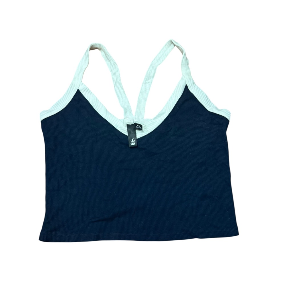 Garage Blue and White Racerback Top